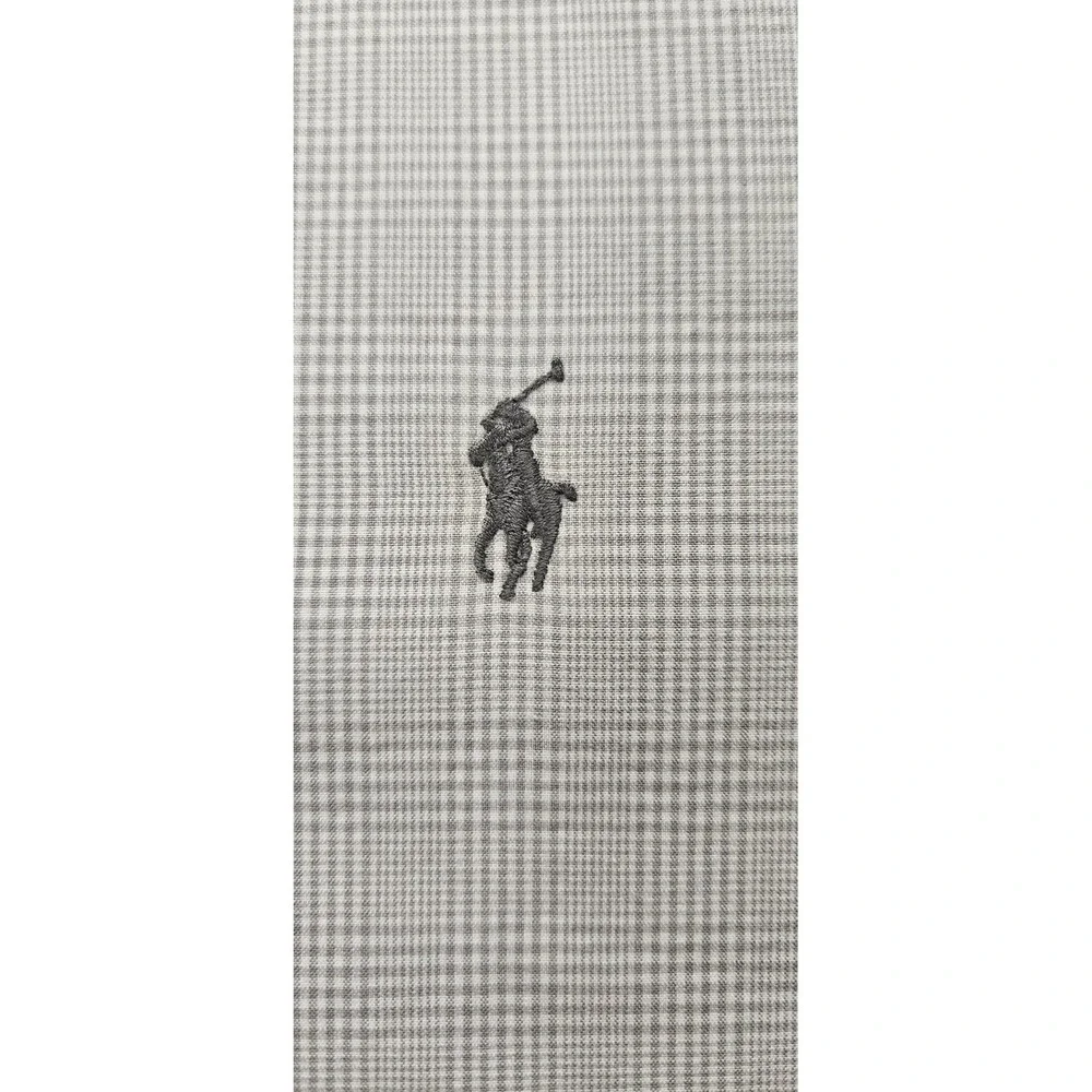 Vtg. Polo Ralph Lauren Regent‎ Mens 16.5 32/33 Tan Houndstooth Button Down Shirt